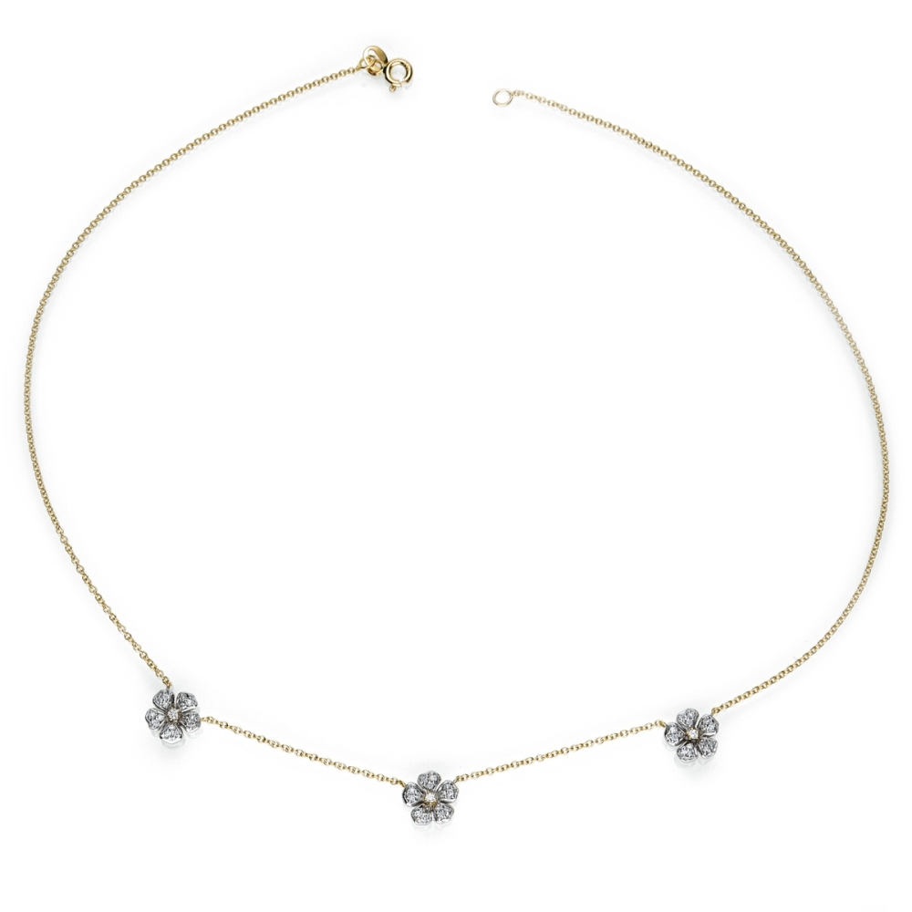 Collana fiori di pesco 3 fiori piccoli 2