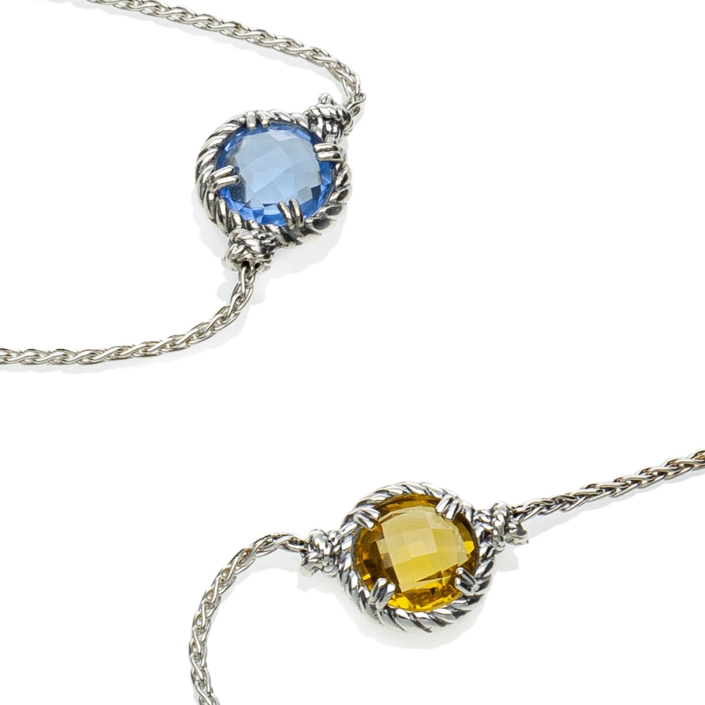 Collana Nodi intreccio 5 pietre 2