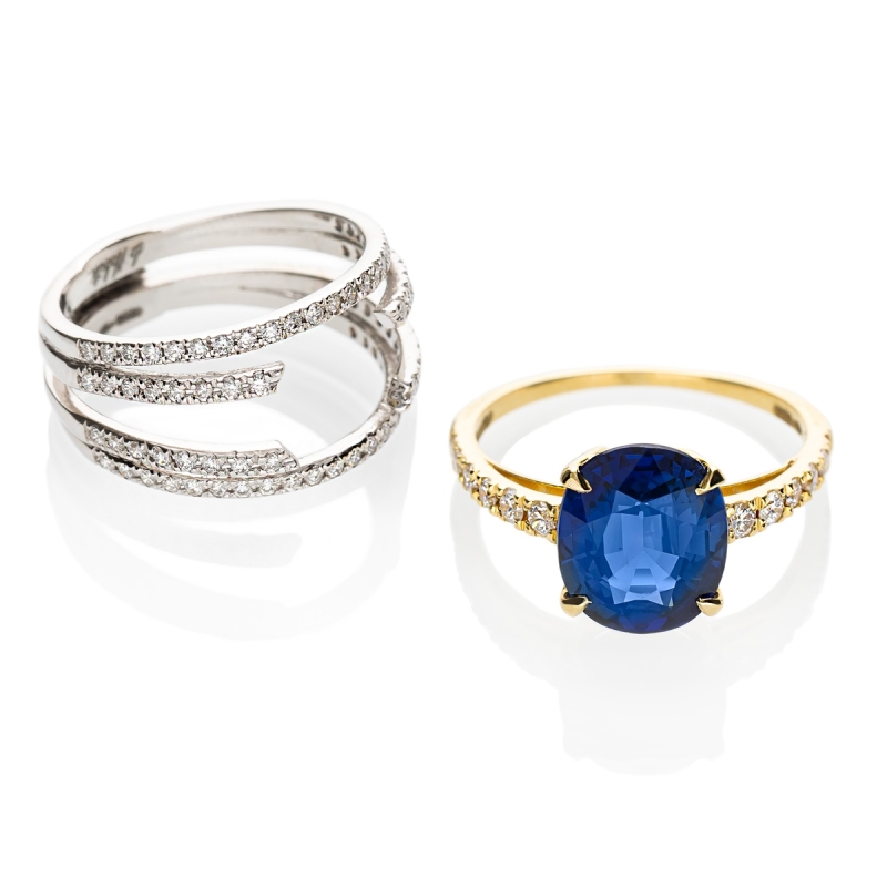 anello Cinque fili con zaffiro smontabile