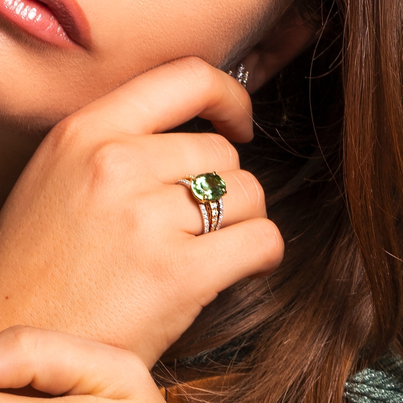 anello Cinque fili con zaffiro smontabile