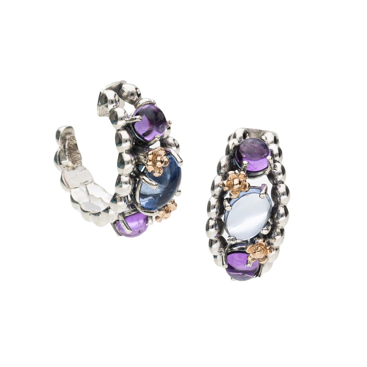 Positano three stone earrings