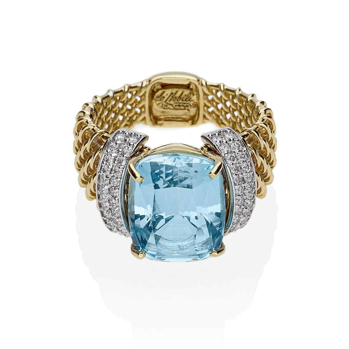 Anello Texture Pietra azzurra big