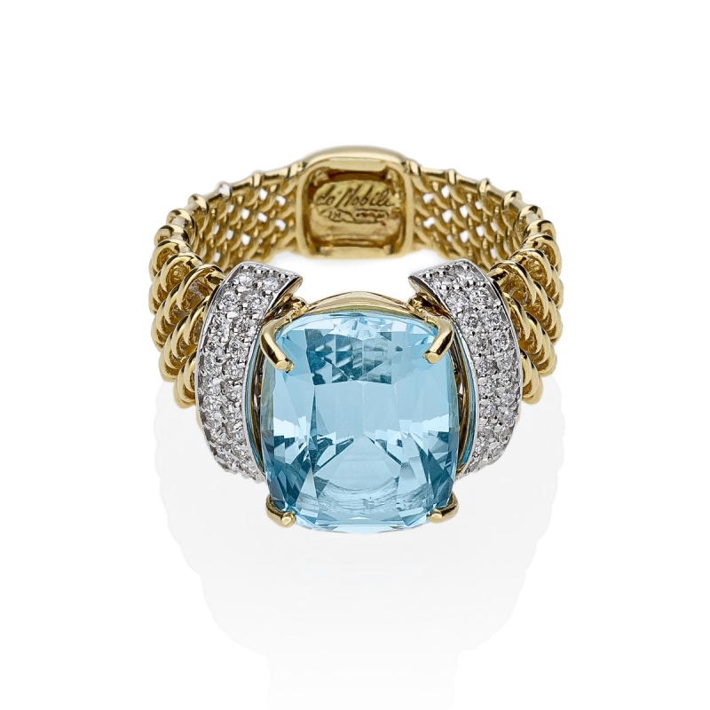 Anello Texture Pietra azzurra big