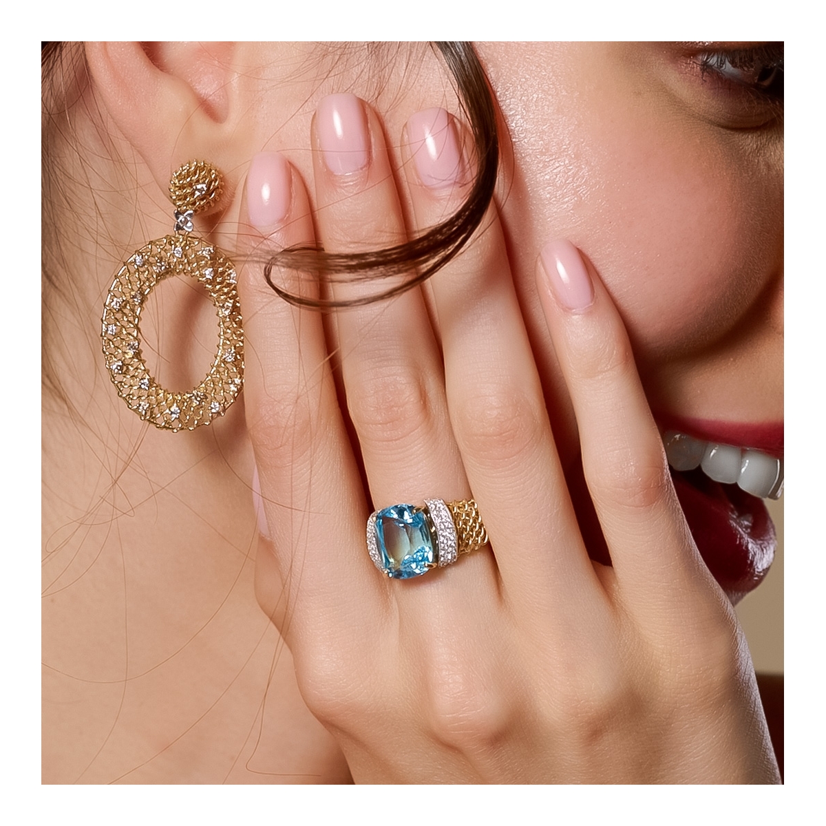 Anello Texture Pietra azzurra big