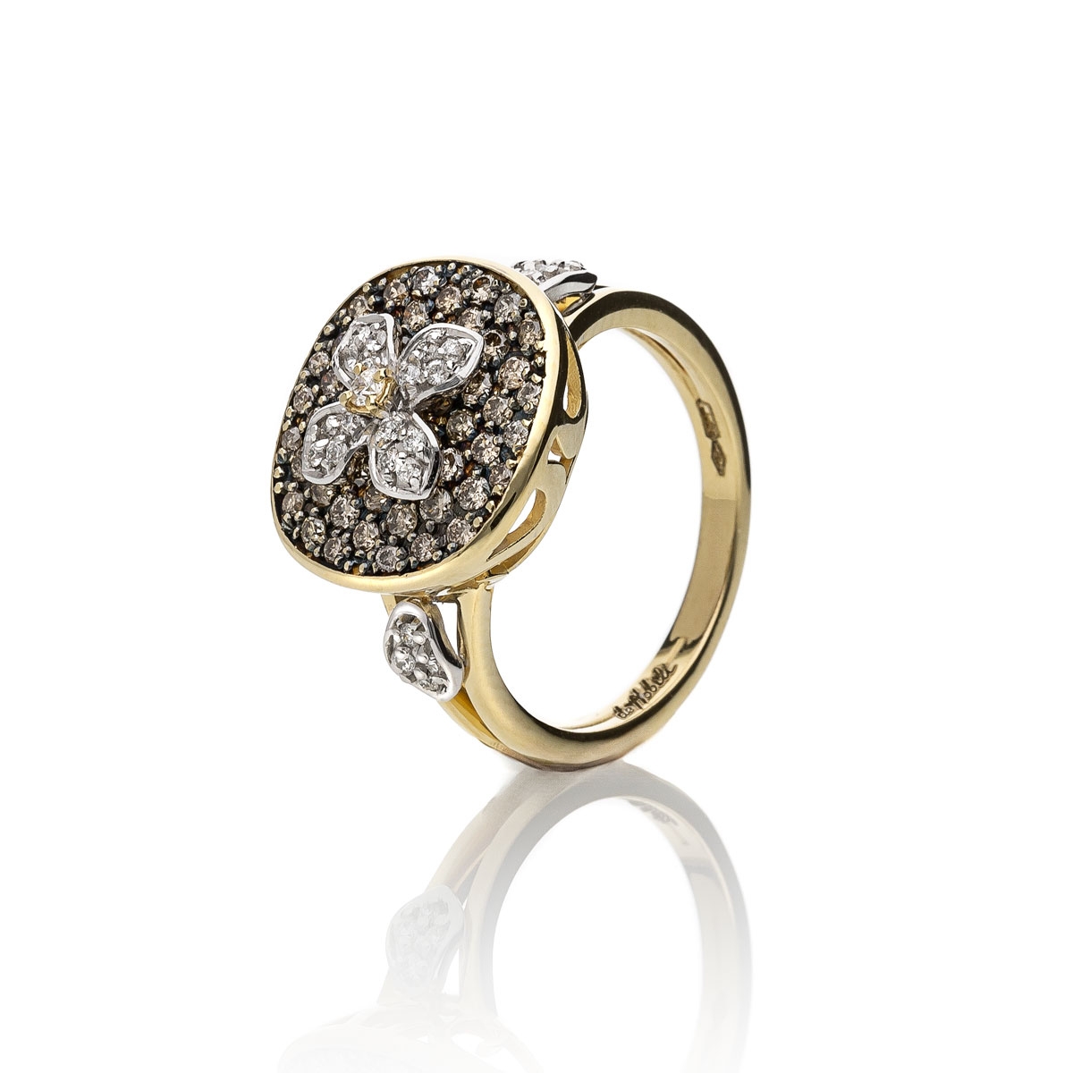 Allegra pavè con fiore 18kt