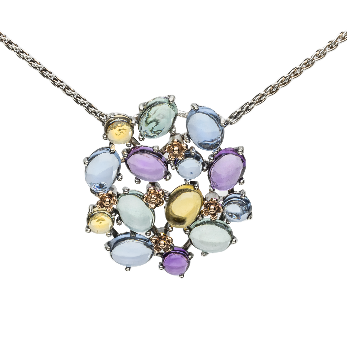 Positano necklace silver&gold9kt