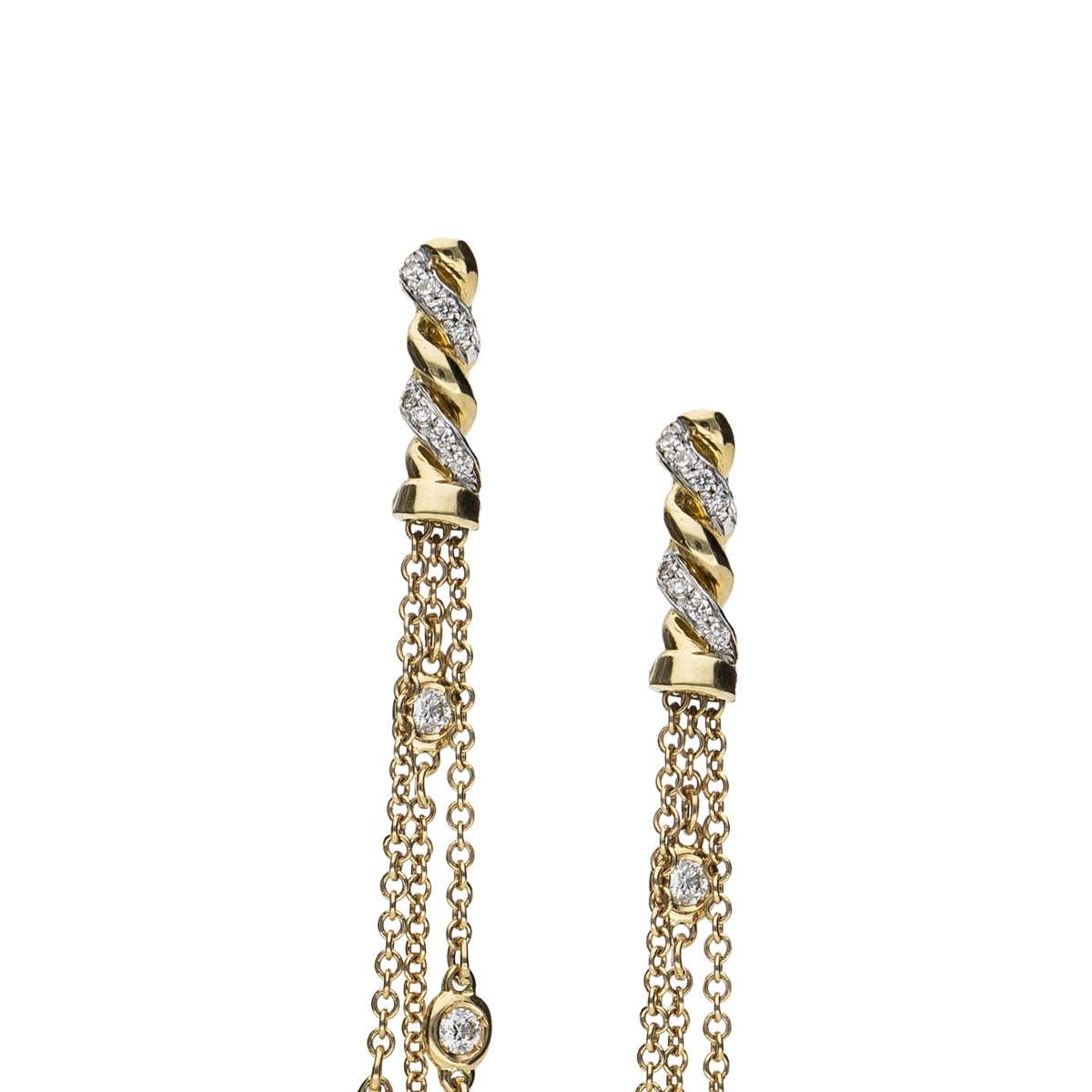 orecchini Intrecci catene oro 18kt