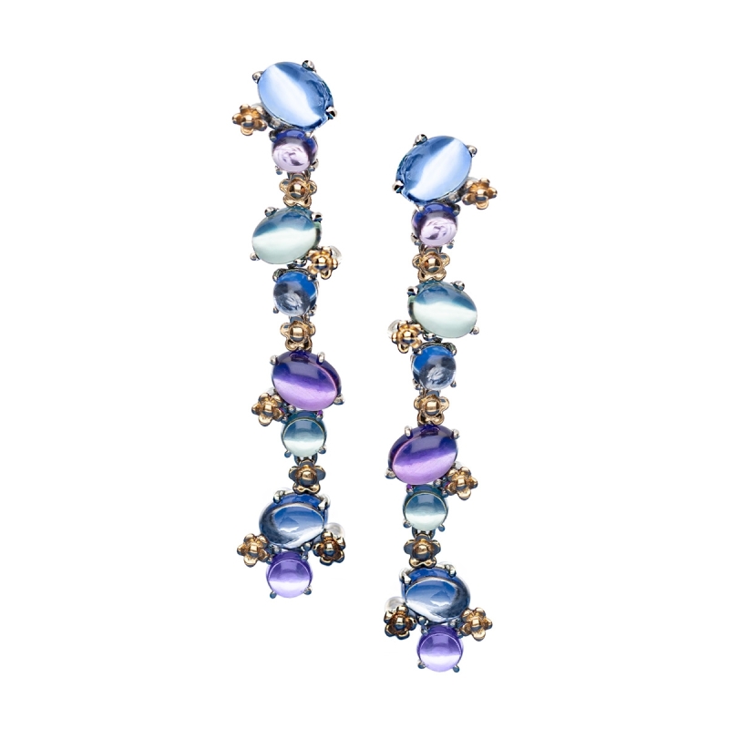 Positano earrings with stone pendants