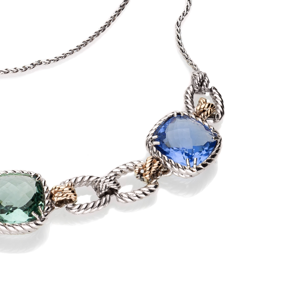 Collana Nodi intreccio 3 pietre