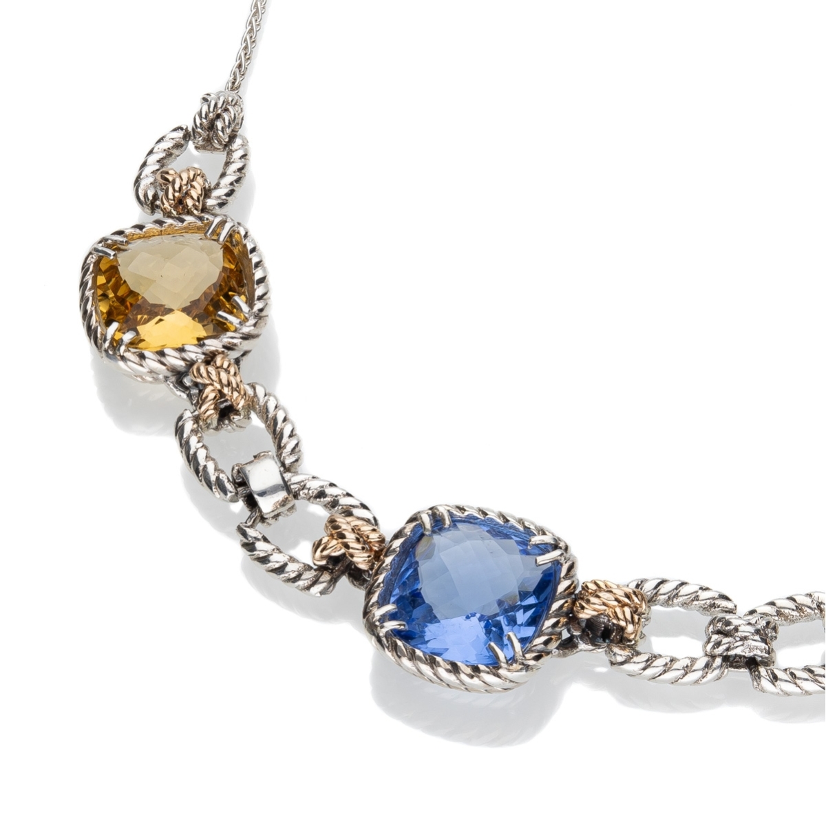 Collana Nodi intreccio 5 pietre