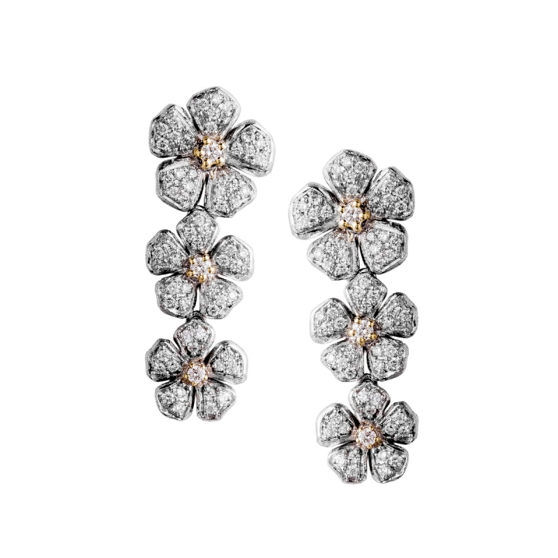 Fiore di pesco tre fiori gold18kt