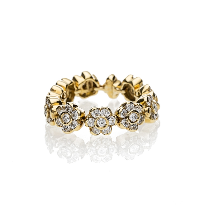 Anello fiorellini con brillanti