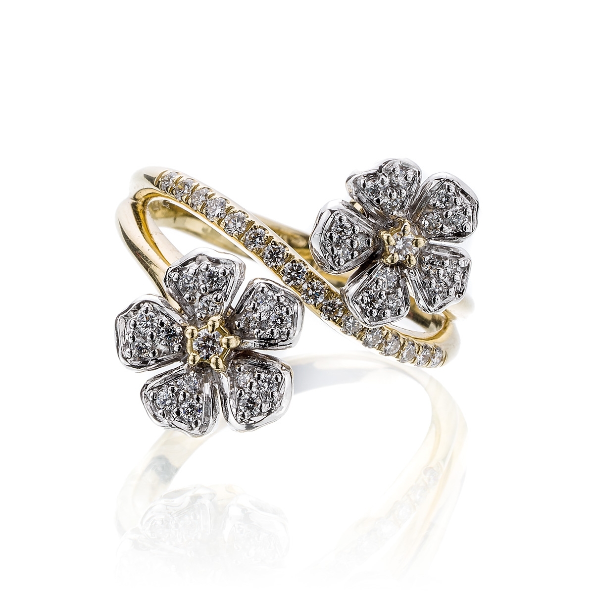 Fiore di pesco fiori due gold18kt