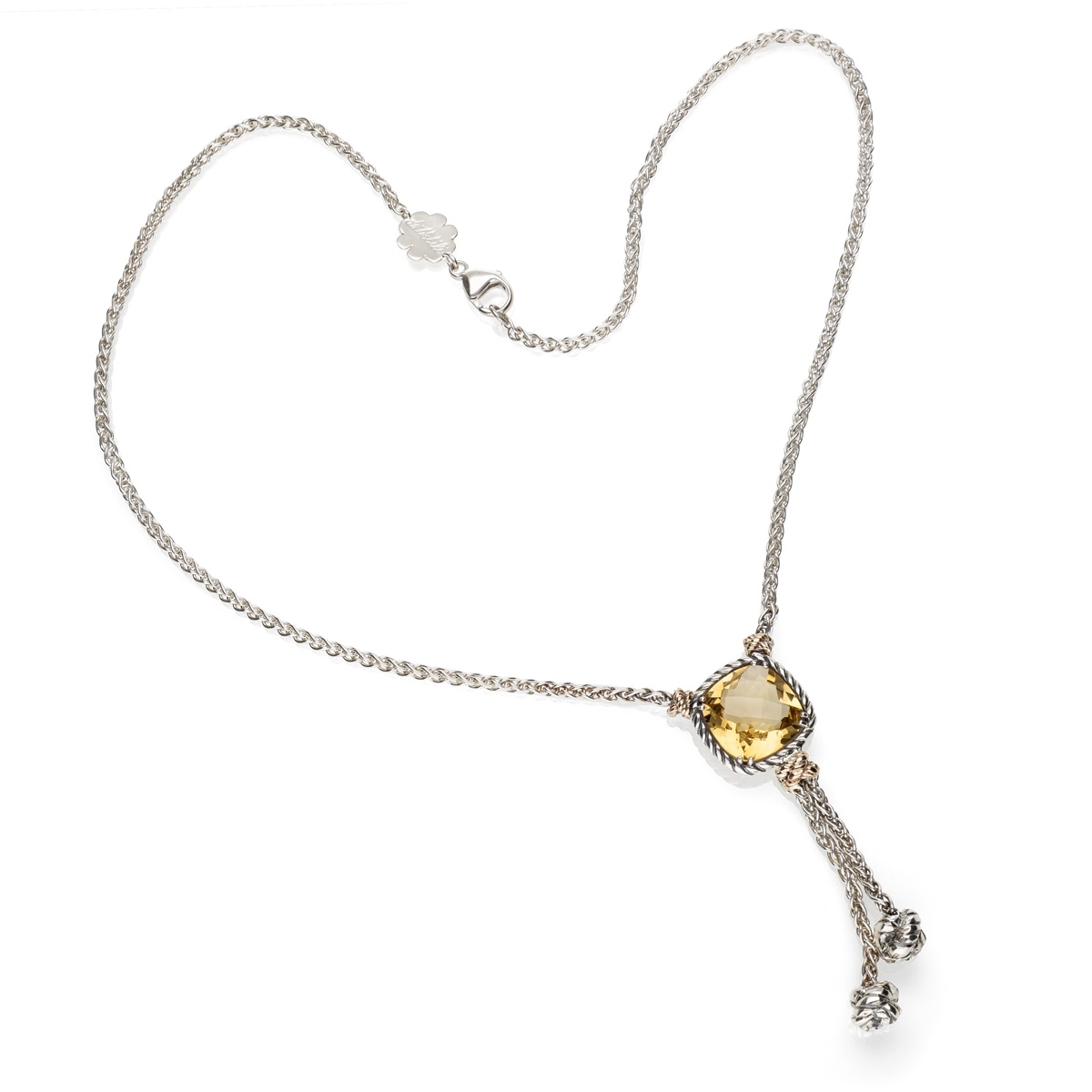 Collana Nodi intreccio 1 pietra quadrata