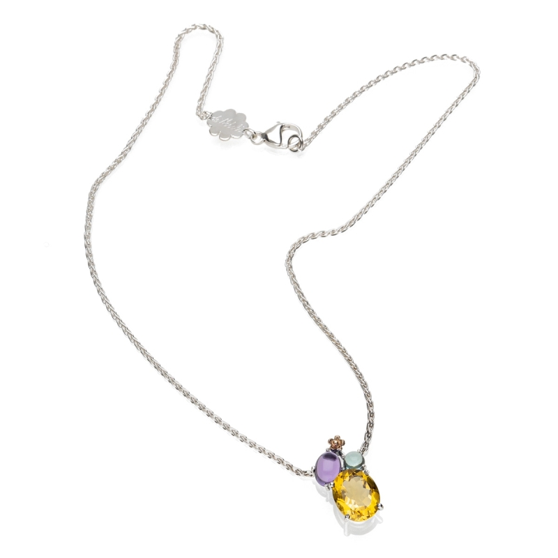 Positano oval stone necklace