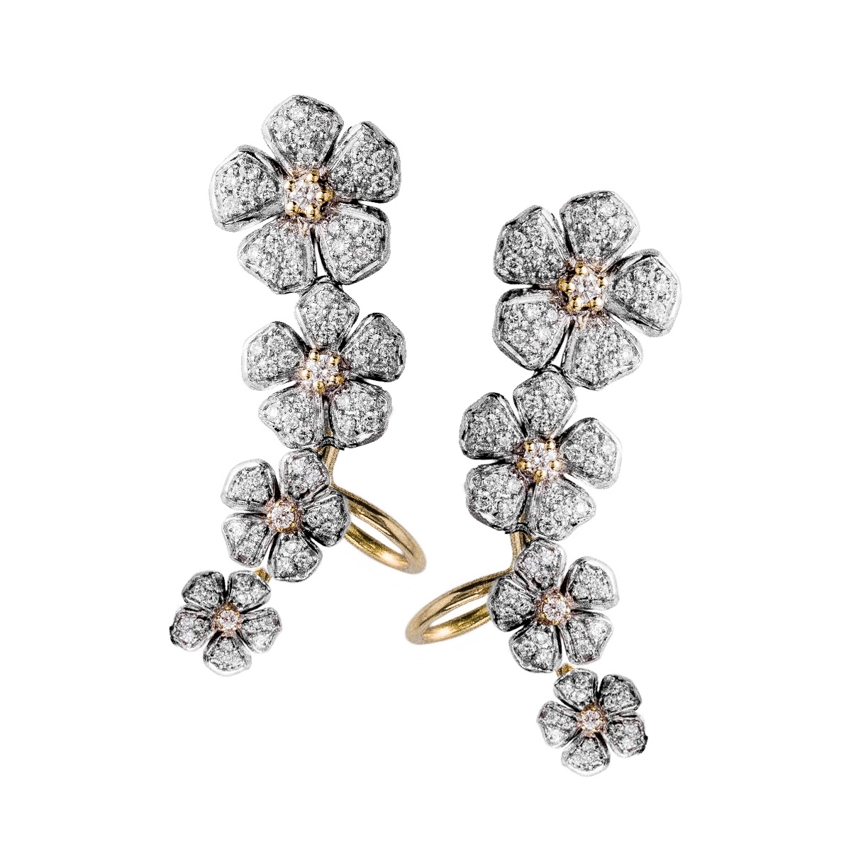 Orecchino singolo Fiori di pesco ear cuff