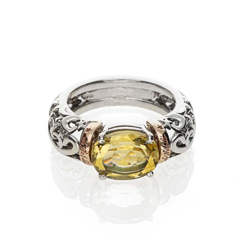 Anello Polvere di Stelle cerchietto pietra ovale