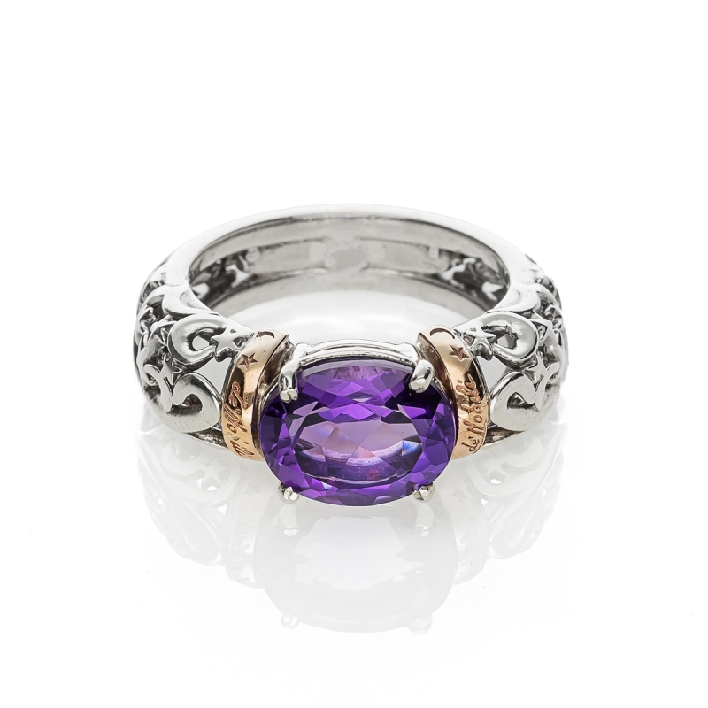 Anello Polvere di Stelle cerchietto pietra ovale