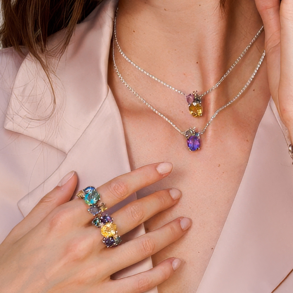 Positano oval stone necklace 2