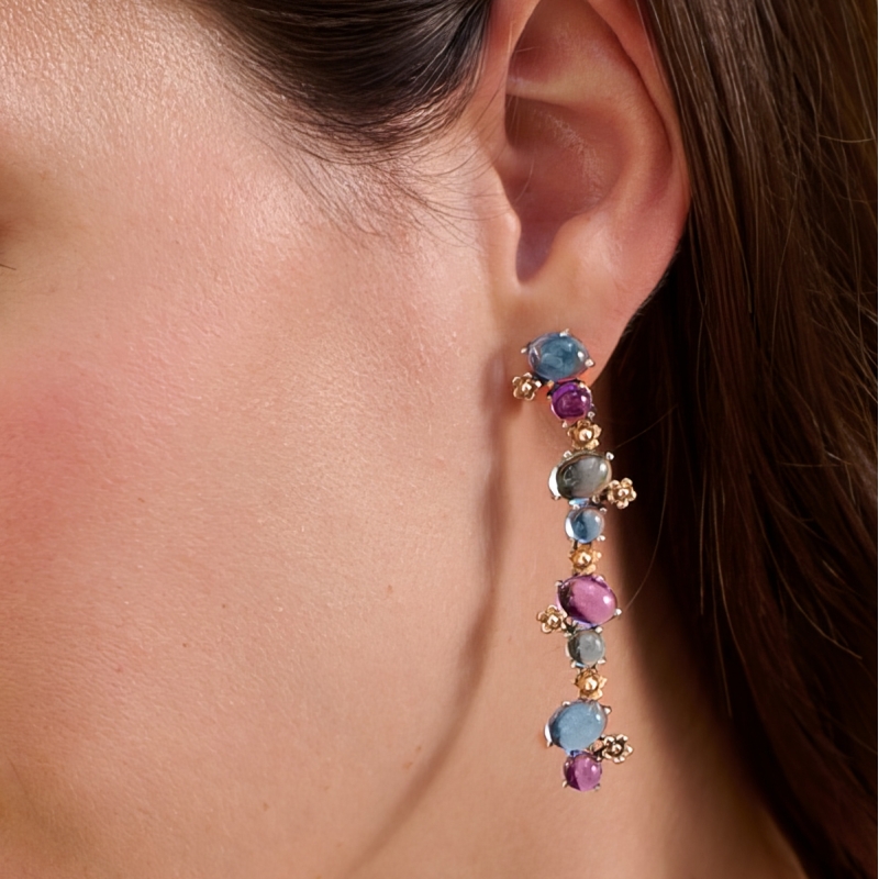 Positano earrings with stone pendants