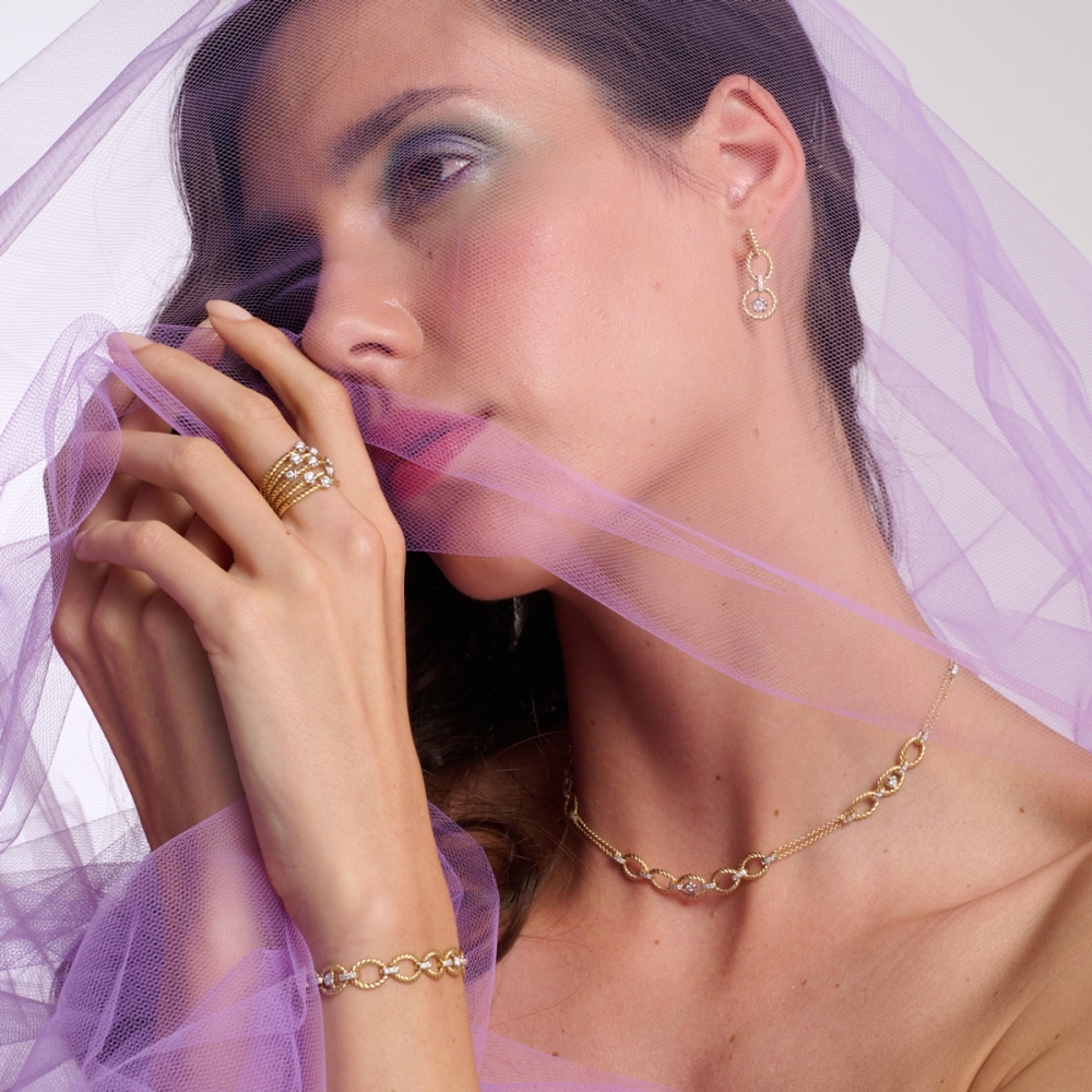 collana Intrecci fiori oro 18kt 2