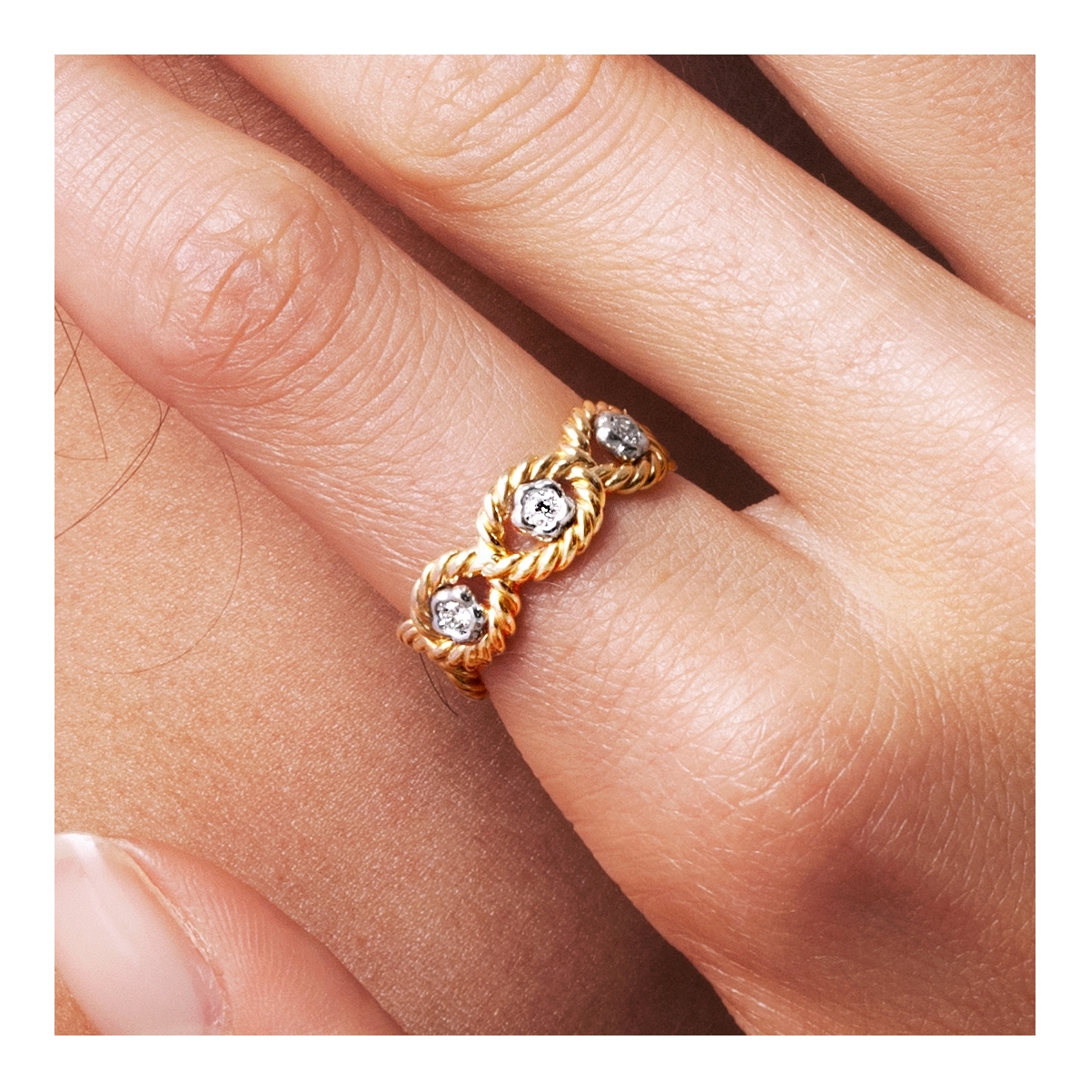 copy of Intreccio 5 fili fiori oro 18kt