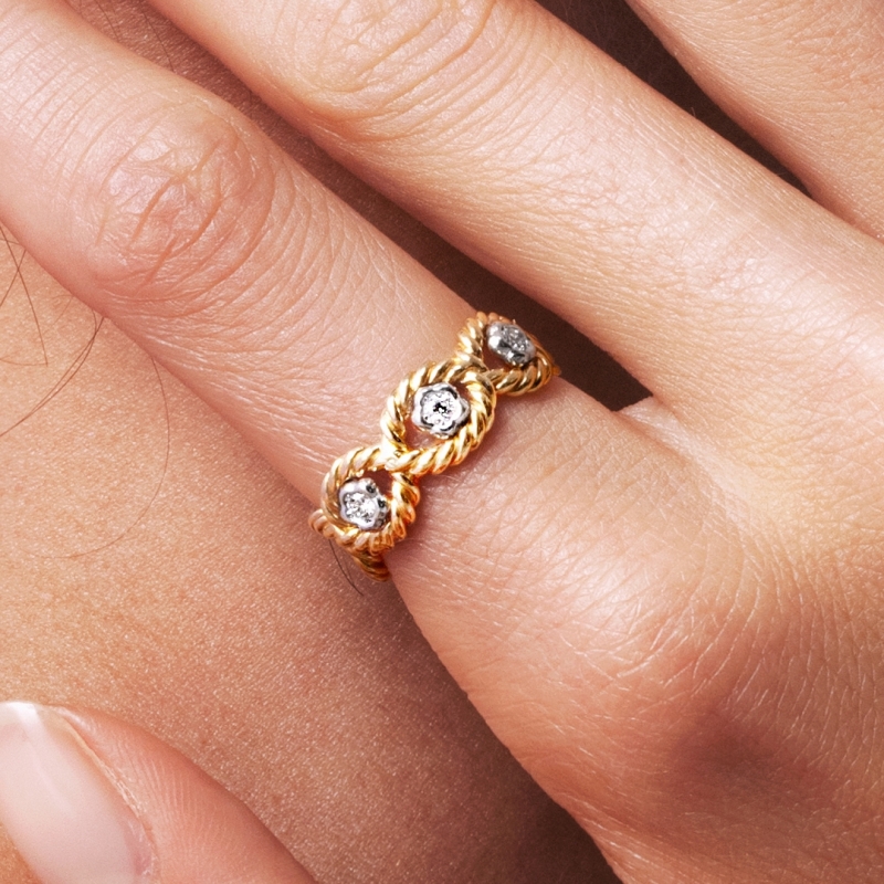copy of Intreccio 5 fili fiori oro 18kt