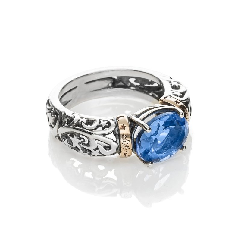 Anello Polvere di Stelle cerchietto pietra ovale