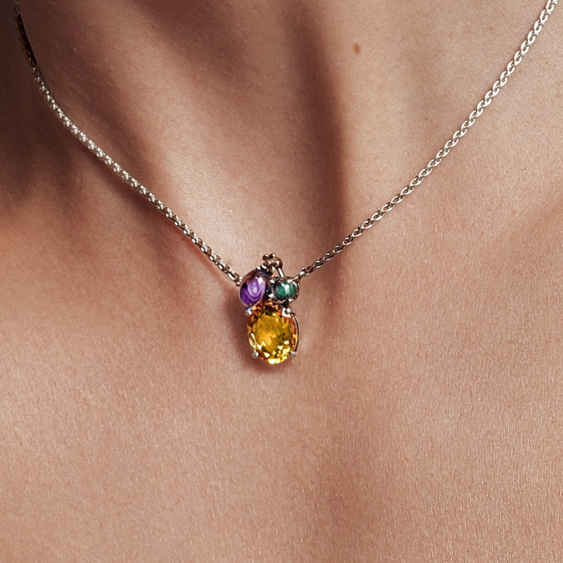 Positano oval stone necklace