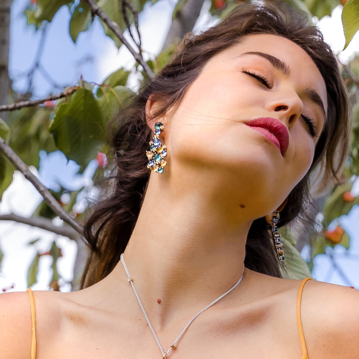 Positano long pendant earring A