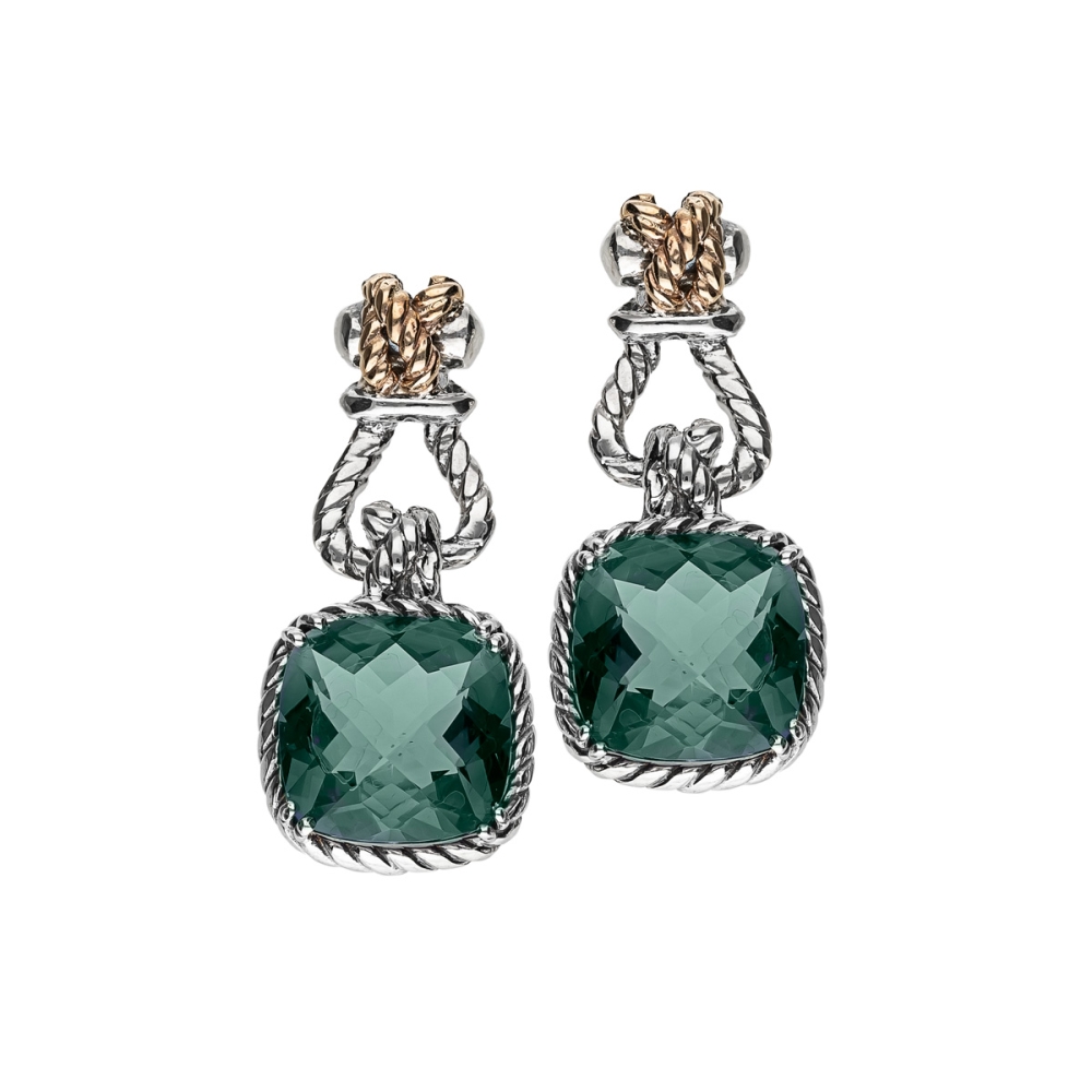 Orecchini Nodi intreccio pietra quadrata piccola