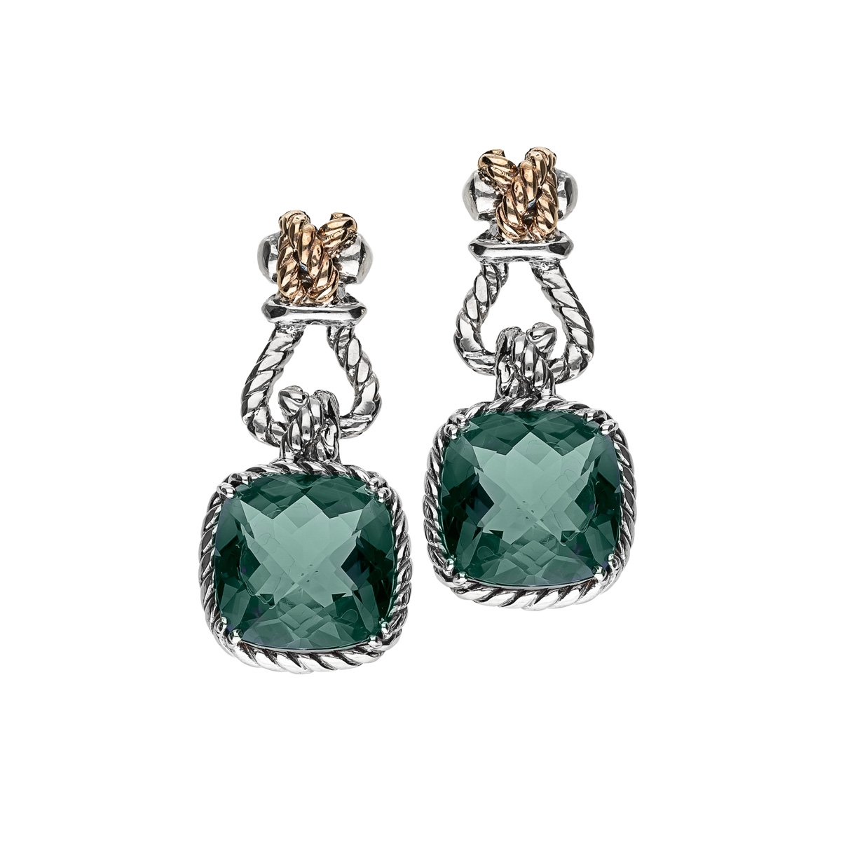 Orecchini Nodi intreccio pietra quadrata piccola