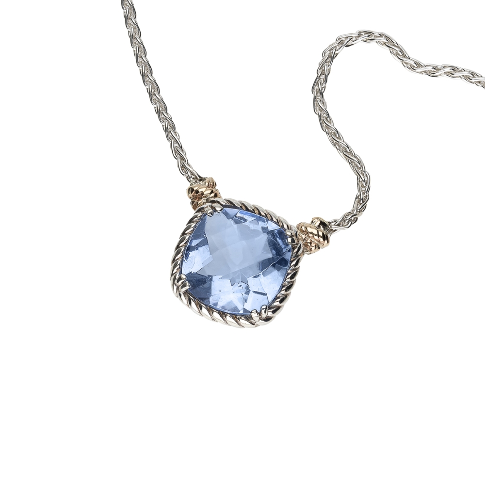 Collana Nodi intreccio pietra quadrata piccola