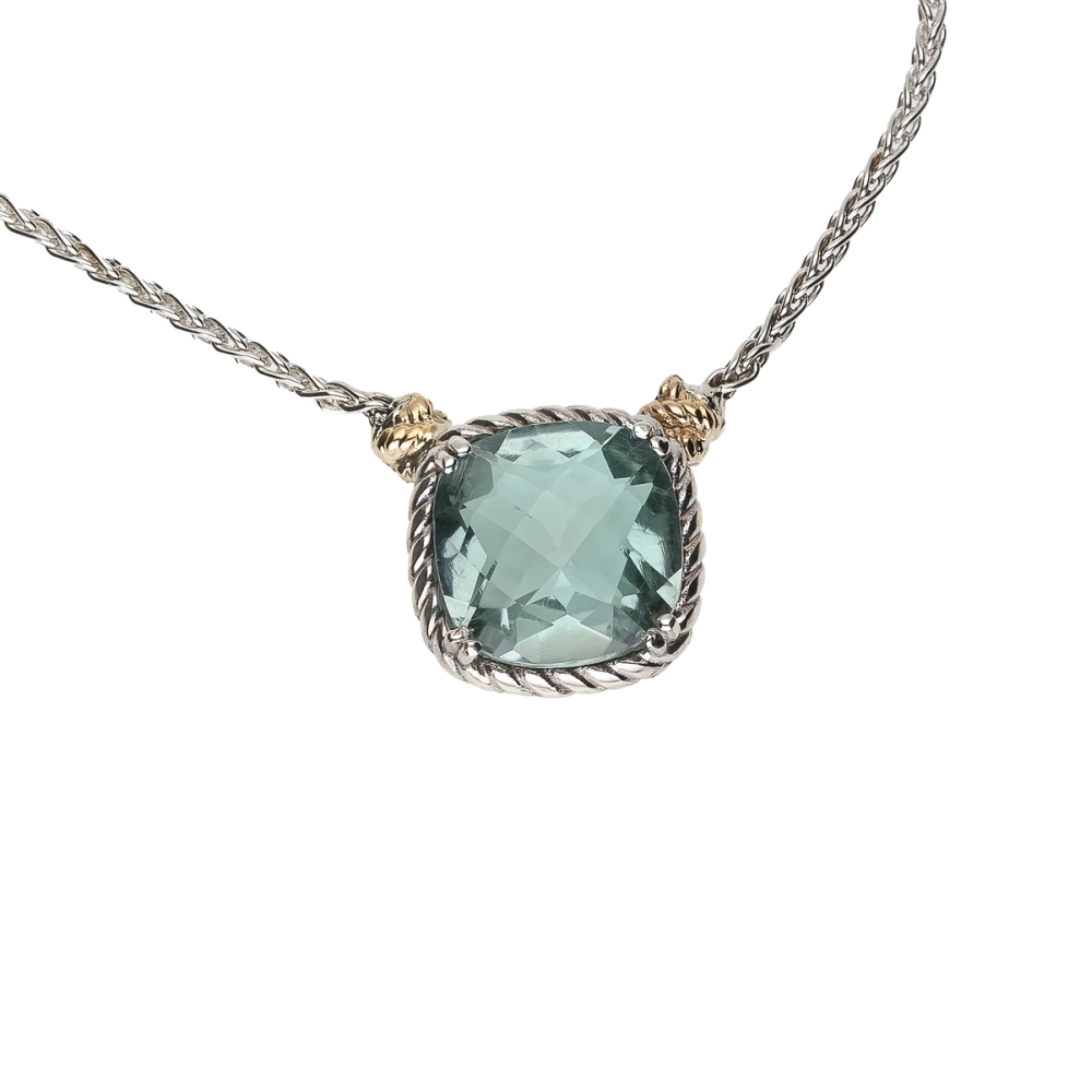 Collana Nodi intreccio pietra quadrata piccola