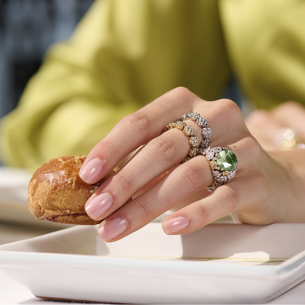 Anello traforo piccolo con tormalina 2