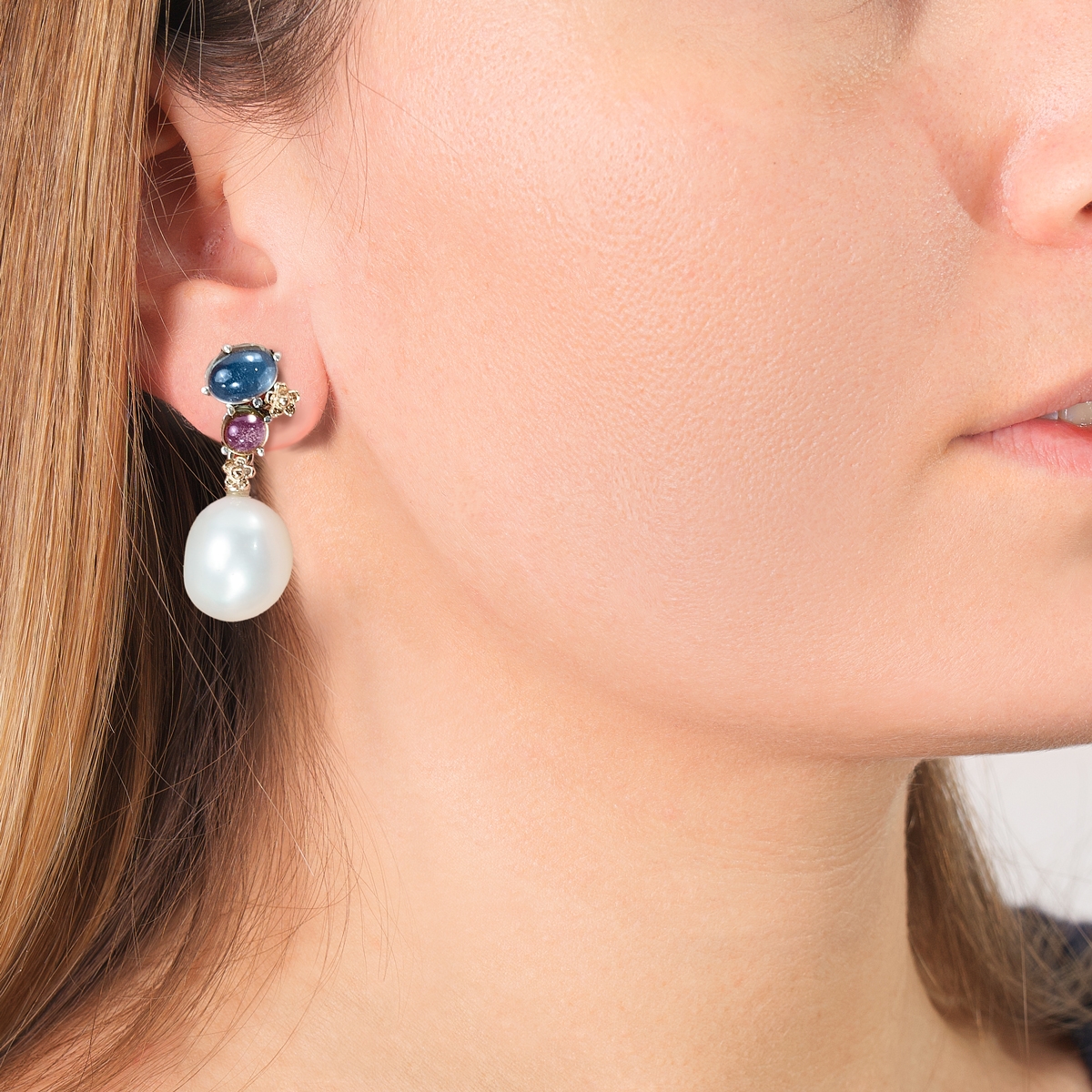 Positano silver and 9kt gold pearls