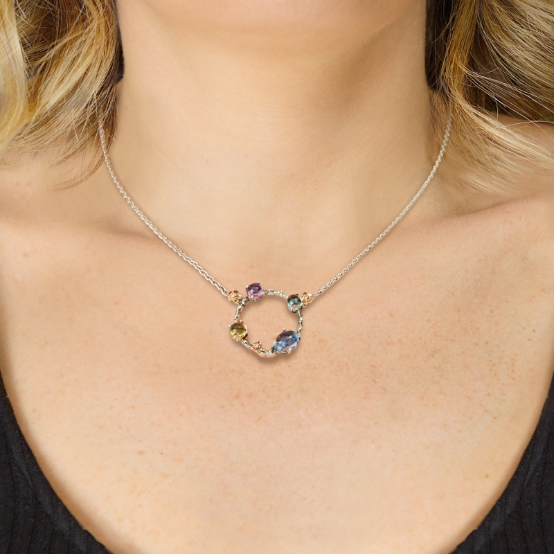 Positano necklace silver&gold9kt