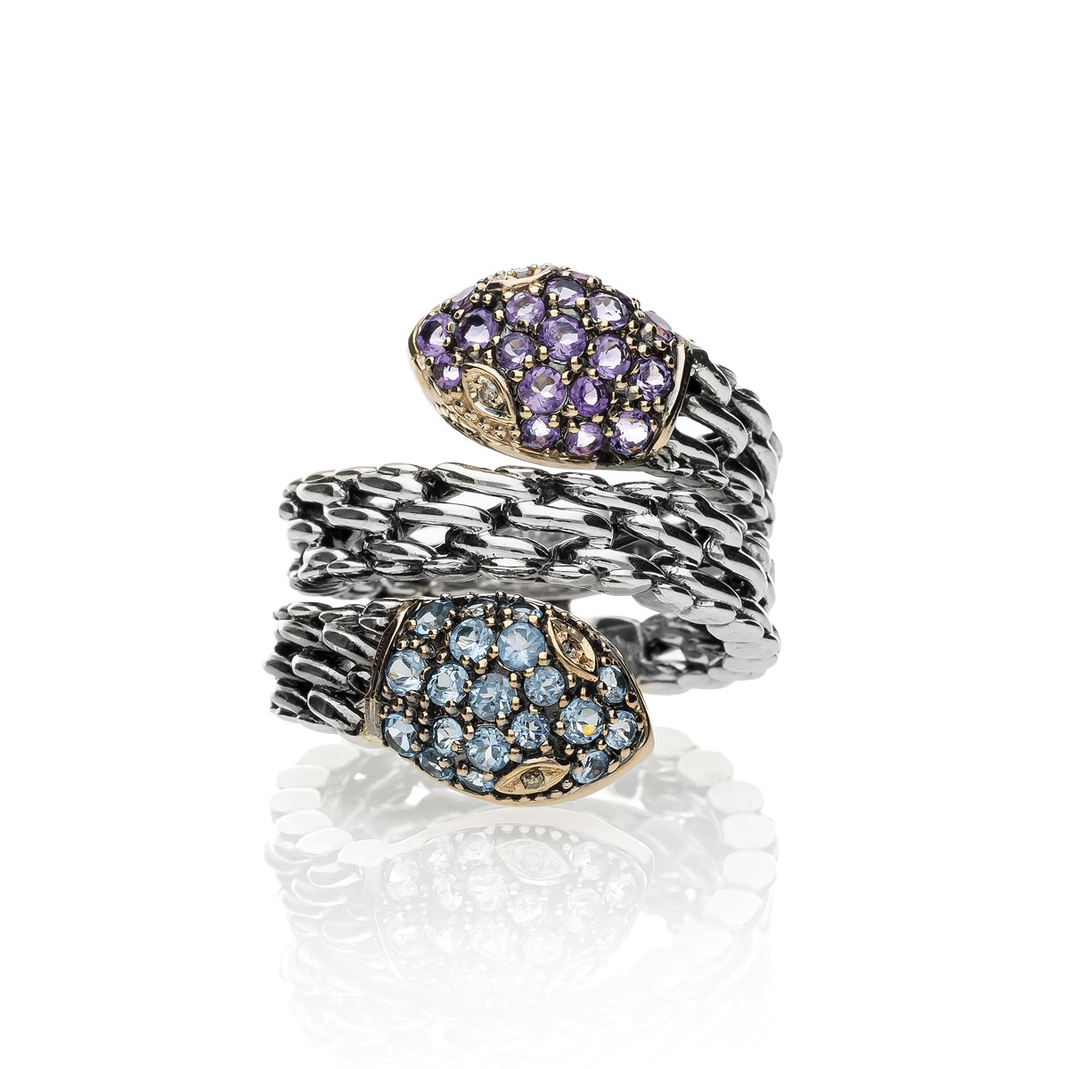 anello Medievale serpente piccolo contrarié