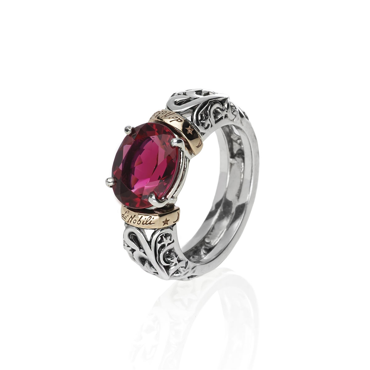 Anello Polvere di Stelle cerchietto pietra ovale