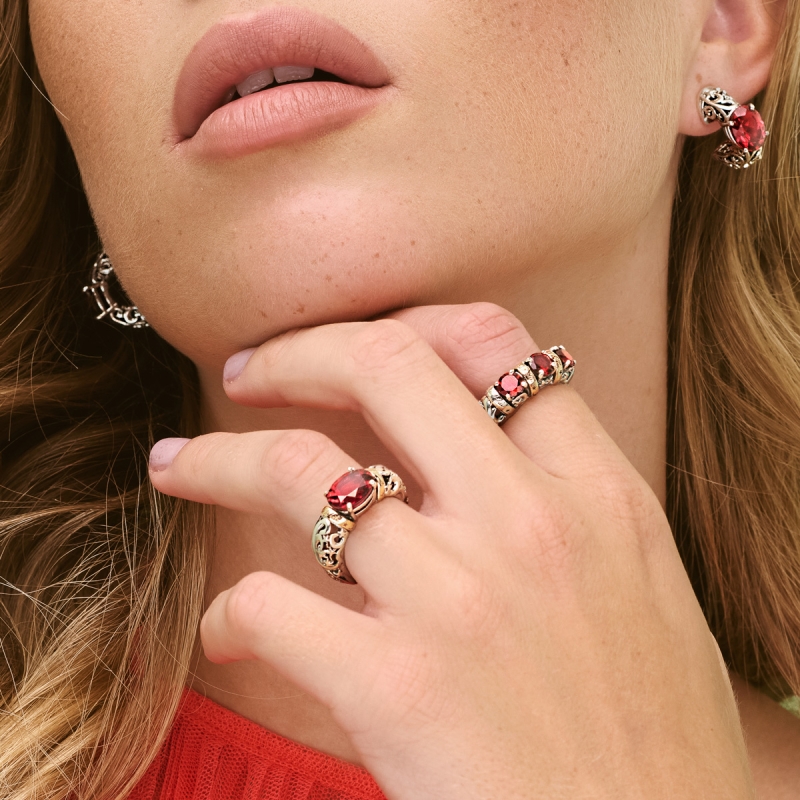 Anello Polvere di Stelle cerchietto pietra ovale