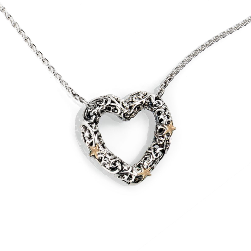 Collana Polvere di Stelle cuore profilo