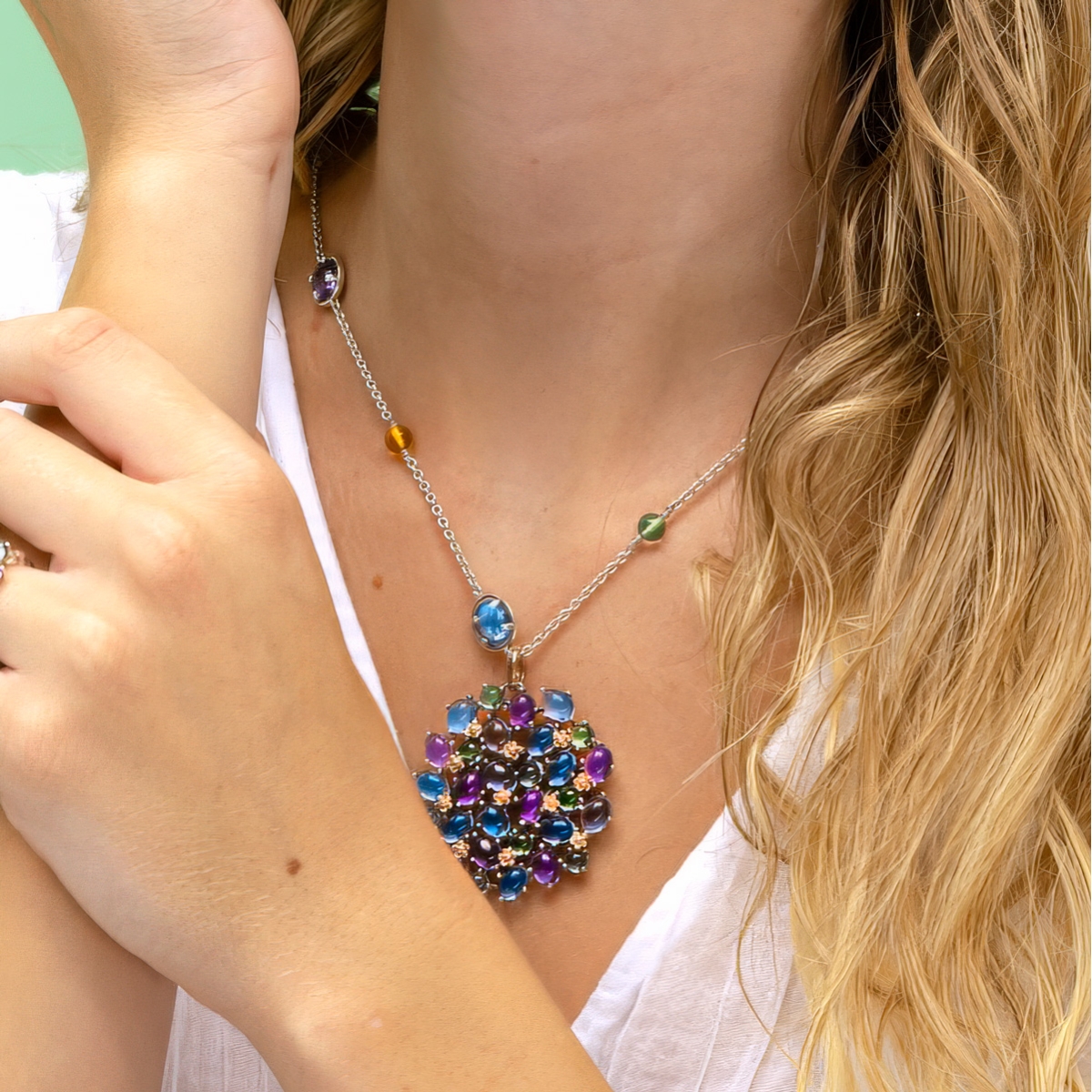 Collana Positano laccio argento lunga