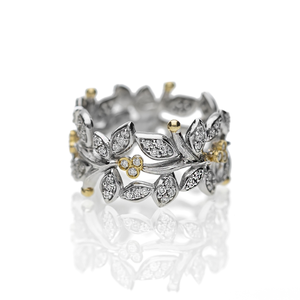 Anello Ramage fascia preziosa media