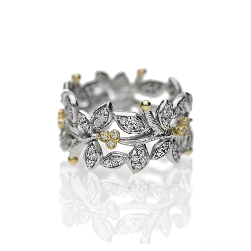 Anello Ramage fascia preziosa media