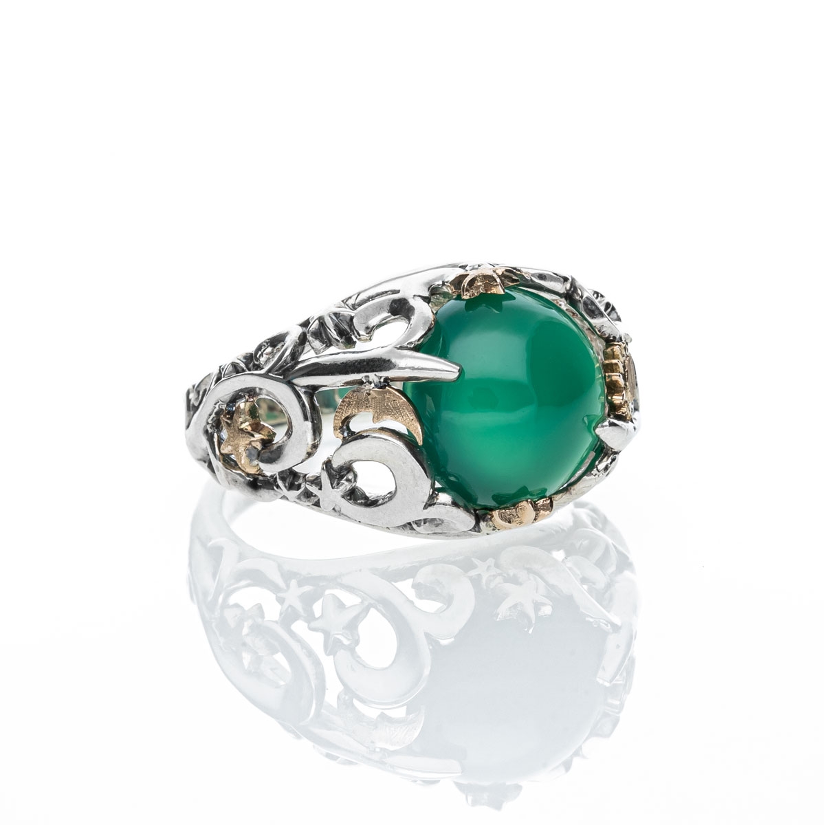 Anello Polvere di Stelle cupola con agata