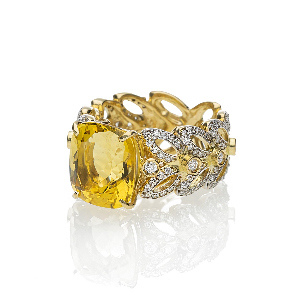 Anello Fiori di Stelle doppio con pietra