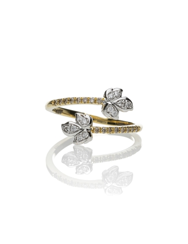 Anello Foglia piccola contrarie'