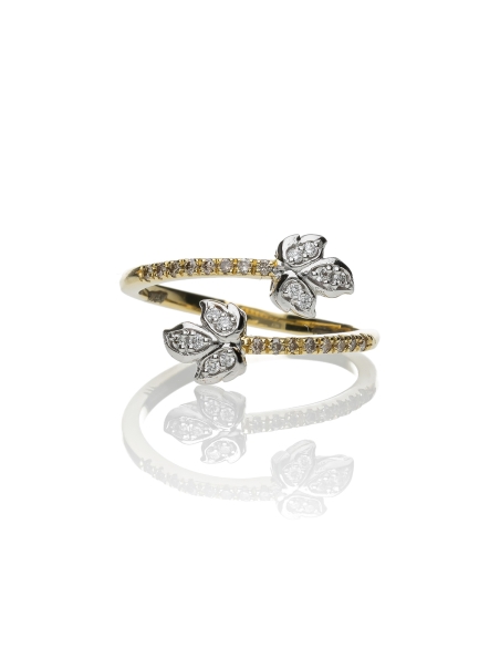 Anello Foglia piccola contrarie'