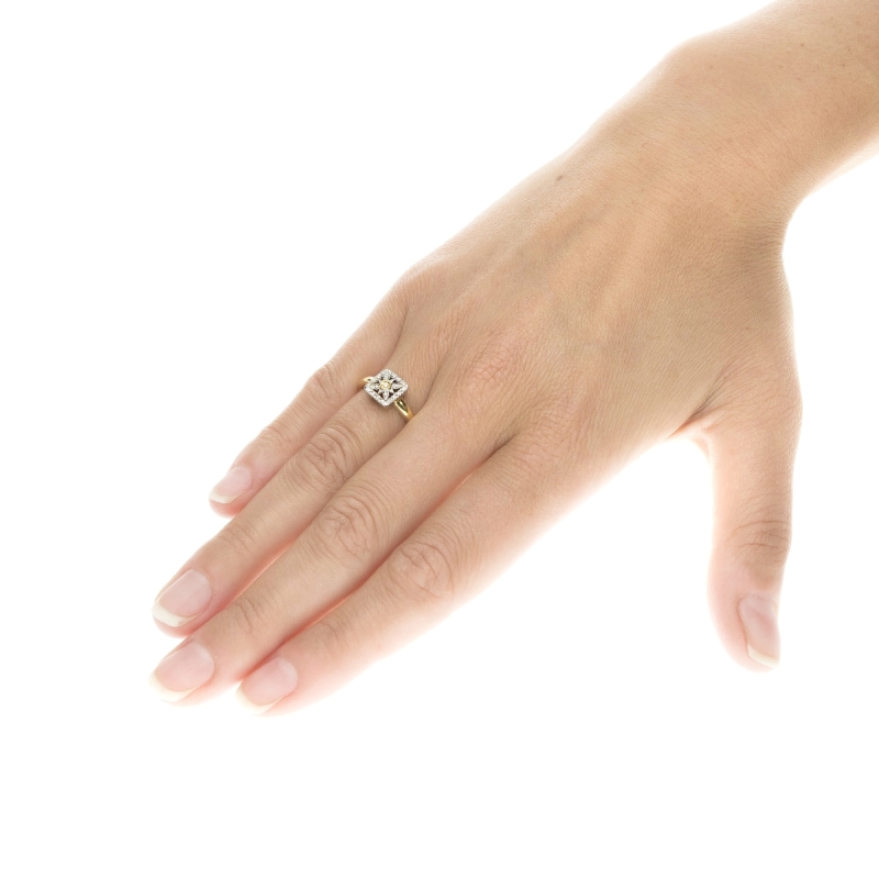 Anello Raggio di Sole quadrato piccolo