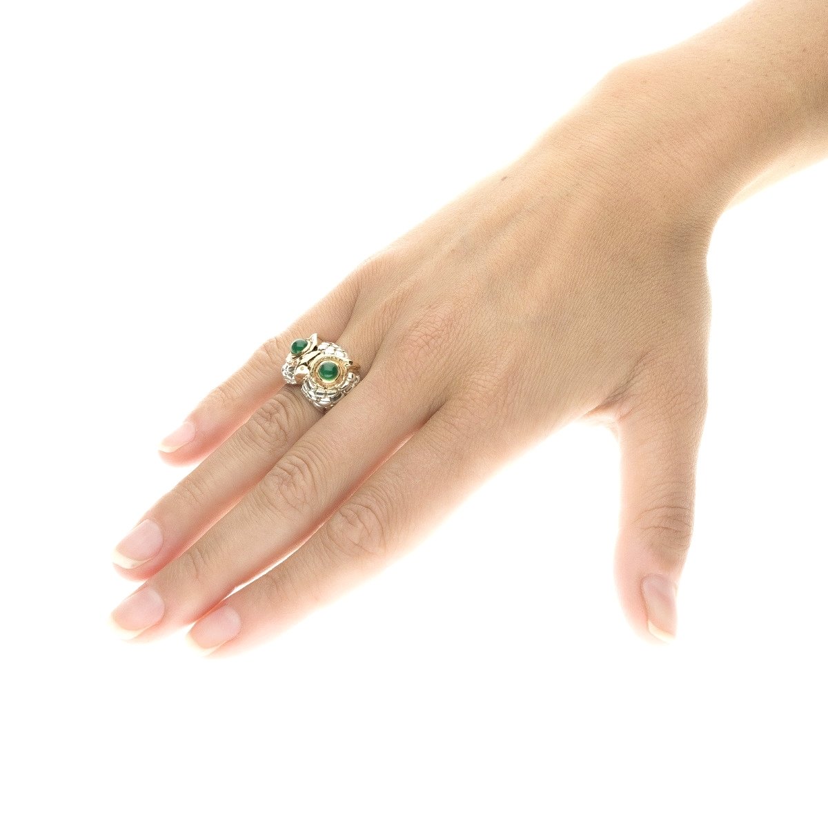 Anello Civetta new agata verde